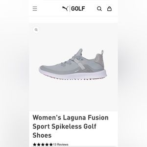 PUMA Laguna Fusion golf shoe - women’s spineless. Grey hot pink bottom